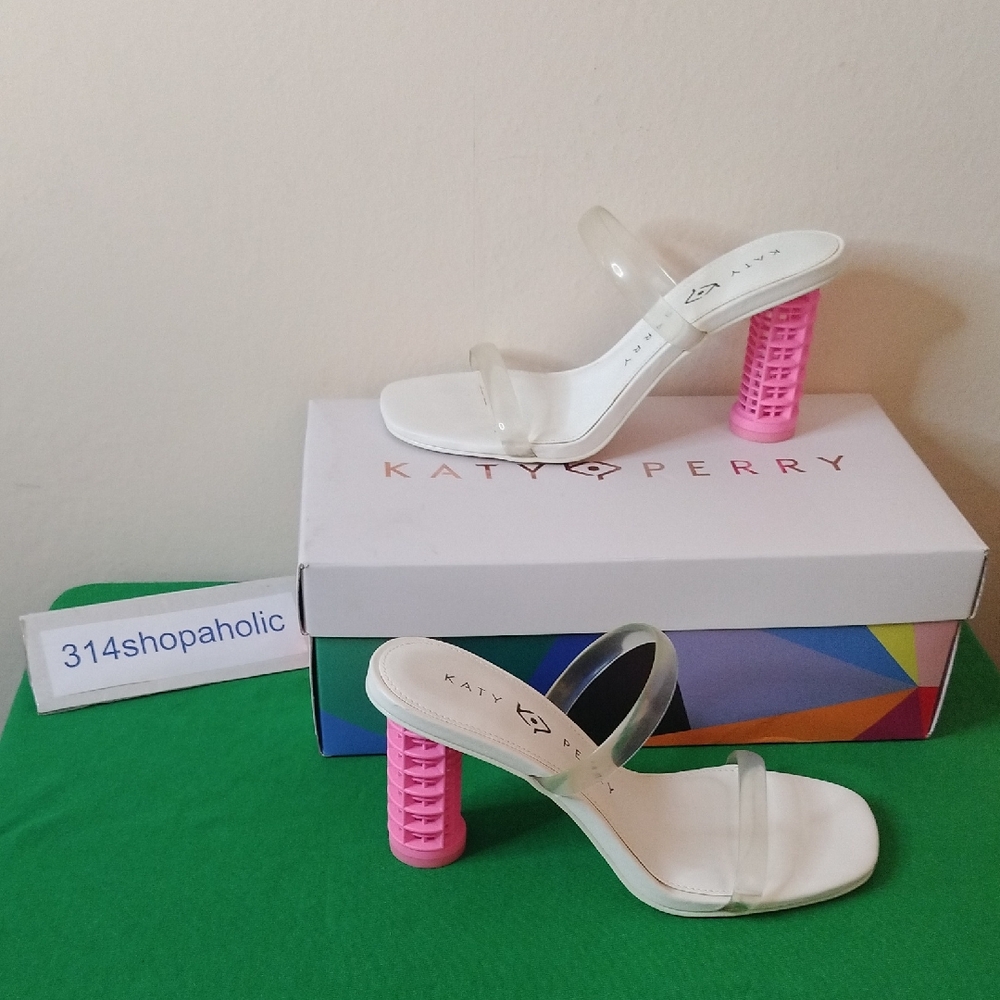 Katy Perry White / Pink Roller Heels